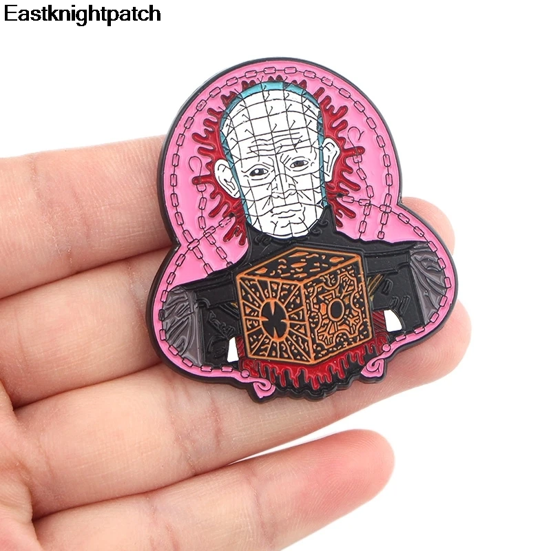 12 шт./лот Hellraiser булавки ужасов для рубашки одежда рюкзак броши для обуви diy украшения для пар ювелирных изделий ремесло поставки E0902