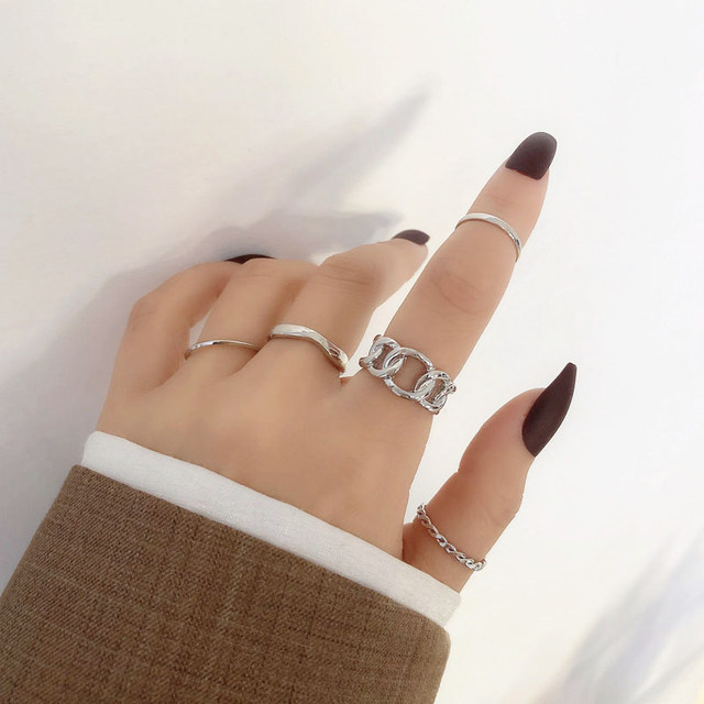 Gold Irregular Knot Rings Set For Women Girls Fashion Wide Female Finger Opening Rings Gift 2021 Jewelry Party