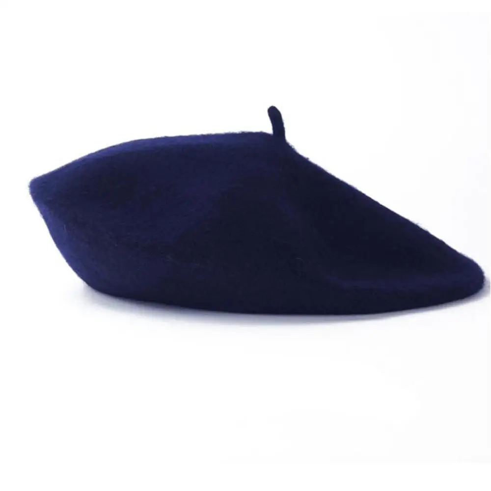 Модные женские Beanie BERET зимние теплые французские шляпы художника Лыжные шапки однотонные подарки - Цвет: dark green