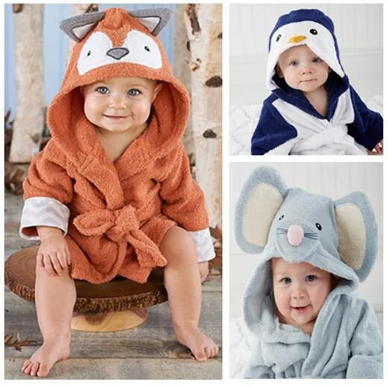 Children's boy girl Animal Baby bathrobe baby hooded bath towel kids bath baby robe Baby cartoon towel
