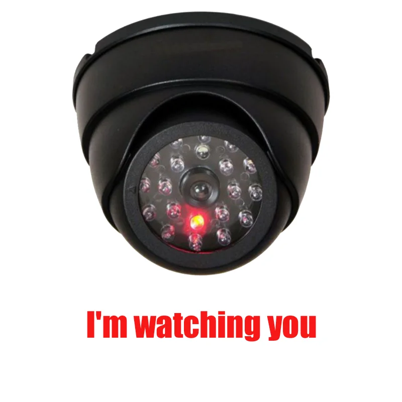 Cámara ficticia falsa impermeable para exteriores, cámara de vigilancia de seguridad interior CCTV con LED rojo intermitente, 1 unidad