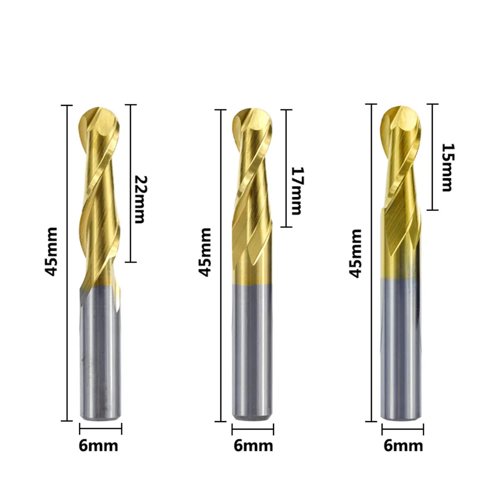1 шт. 6 мм хвостовик Концевая фреза 2 спиральная Флейта концевая карбида вольфрама