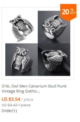 Retro Mens Rings 316L Stainless Steel For Male Boyfriend Biker Jewelry Golden Blue CZ Crystal Stones Skull Eagle Ring 2021 New