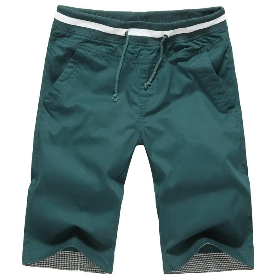Summer men's cotton casual five-point pants cotton beach pants shorts elastic waist Summer men's cotton casual five-point pants cotton beach pants shorts elastic waist