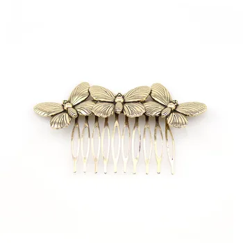 

3Pcs gold Hair Clips Comb Women Ladies Fashion Jewelry Hairpins Metal Hair Comb Butterfly Hair Barrettes