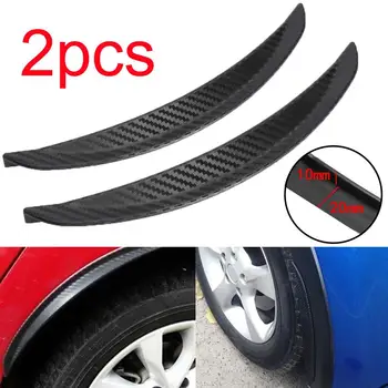 

2Pcs 24.5cm Carbon Fiber Car Wheel Protector Edge Extension Molding Trim Strip Exterior Wheel Tire Eyebrow Fender Protection