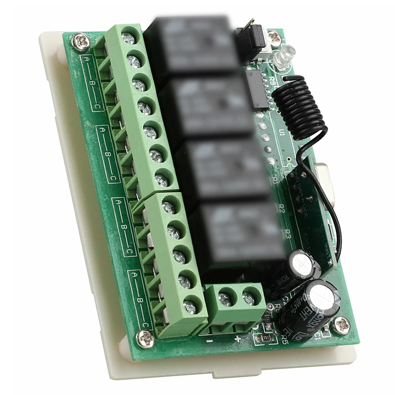 12V 4CH Регулируемый канал 443MHz Беспроводной RF пульт дистанционного управления релейный переключатель W/2x приемники управления Лер