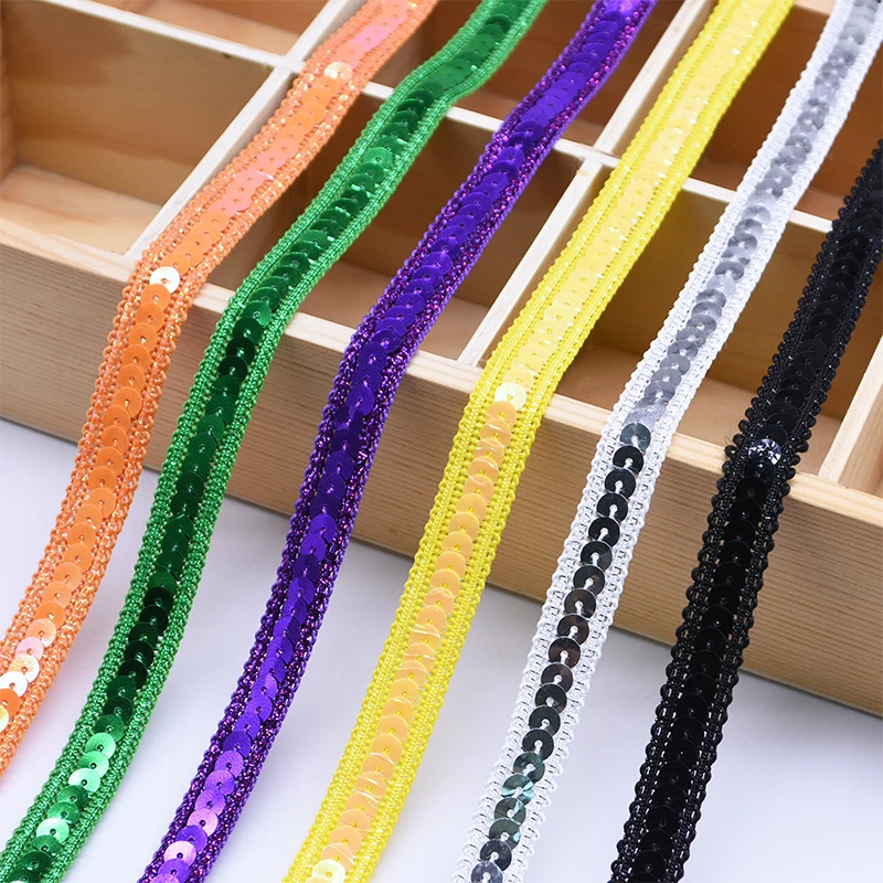 5 Meter Shiny Sequins Lace Trimming Ribbon DIY Polyester Fabric Braided Lace Wedding Decoration Home Party Sewing Accessories ribbon decoration ribbon supplies polyester ribbon sewing ribbon lace trim ribbon sequins ribbon sequins decoration trims fabric craft supplies