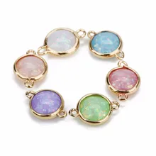 5 шт./лот 12*17 мм Bling Sequins Смола амулеты Круглые двойные отверстия соединители каменный Шарм Подвеска для DIY ювелирных аксессуаров изготовления