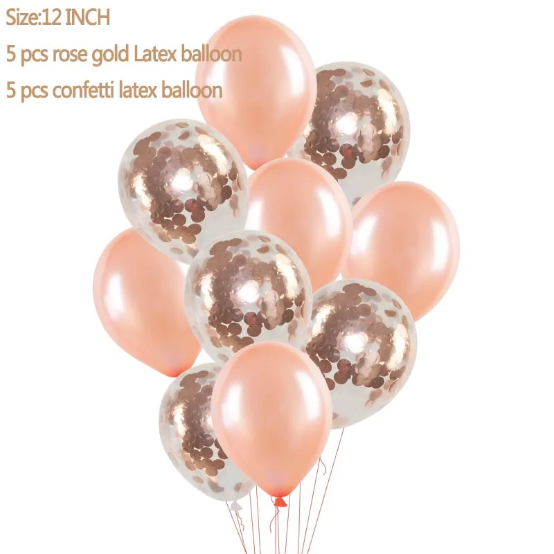 Обручальное кольцо из розового золота воздушные шары невесты быть фольгой баллоны коробки для попкорна DIY украшения детская игрушка в ванную декор для вечеринки в честь Дня рождения поставки - Цвет: 10pcs 12inch balloon