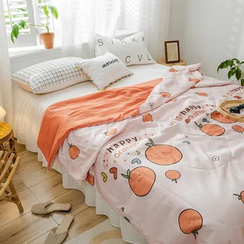 

Small fresh washed cotton summer quilt, small lace air-conditioning quilt, summer cool quilt, polyester fiber summer cool quilt