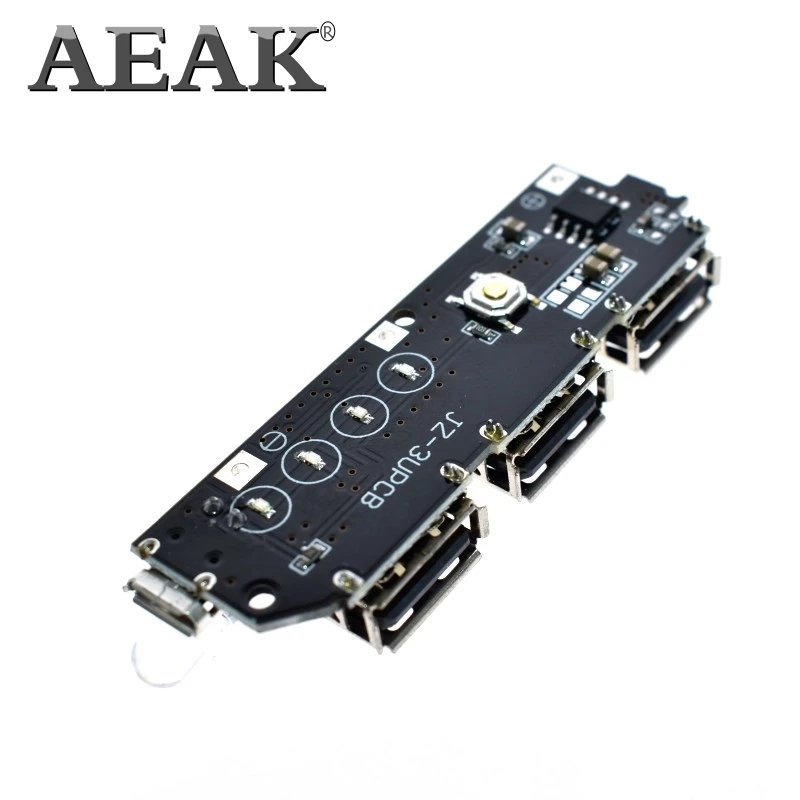 Блок питания AEAK 5 В 1 А 2 3 USB порта Модуль повышения мощности 18650 чехол li ion корпус