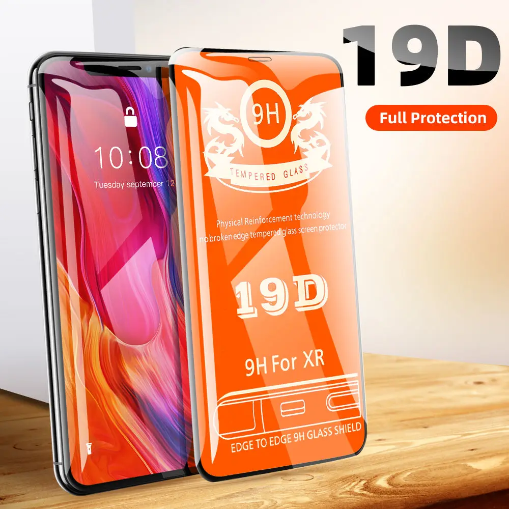 

19D Curved Full Cover Tempered Glass For iPhone XR XS X XS Max 7 8 6 6S Plus Ultra-thin Protective Film Screen Protector