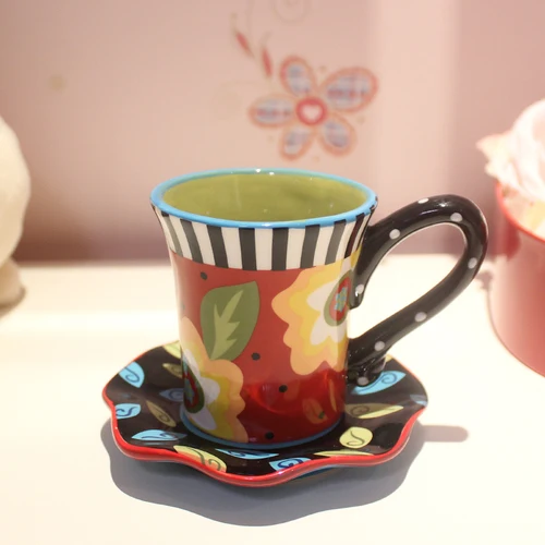 3D мультфильм кофейные кружки креативный Кот чашка керамика чашки и блюдца цветной рисунок или узор стекло личность подарок на день рождения - Цвет: E-100ml