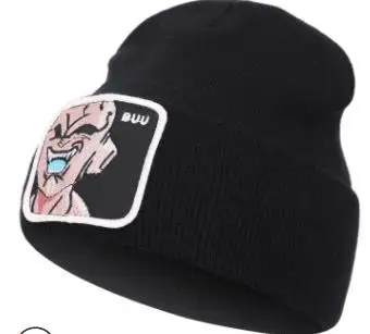 Аниме Драконий жемчуг Z Сон Гоку Вегета MAJIN BUU шапочка Повседневная skullies шапочки для мужчин и женщин теплая вязаная зимняя шапка унисекс - Цвет: buu-black