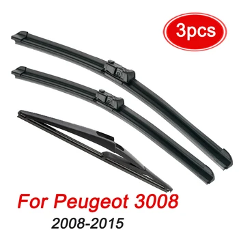 

Windshield Wiper Blades For Peugeot 3008 2008-2015 Front Rear Window Windscreen Wiper 2014 2013 2012 2011 2010 2009 30''+28''+12
