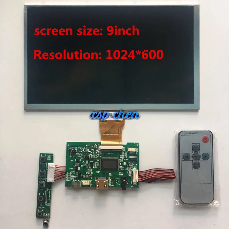 ЖК-дисплей 9 дюймов 1024*600 HD TFT-монитор с пультом дистанционного управления плата HDMI