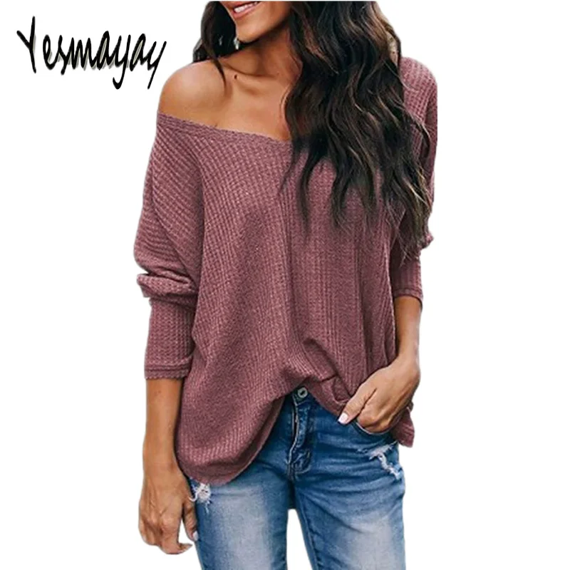 

Off Shoulder Sweatshirt Women Hoodies Sexy Slash Neck Long-Sleeve Plus Size Casual Pullover V-neck Women Sweatshirts Tops 2019