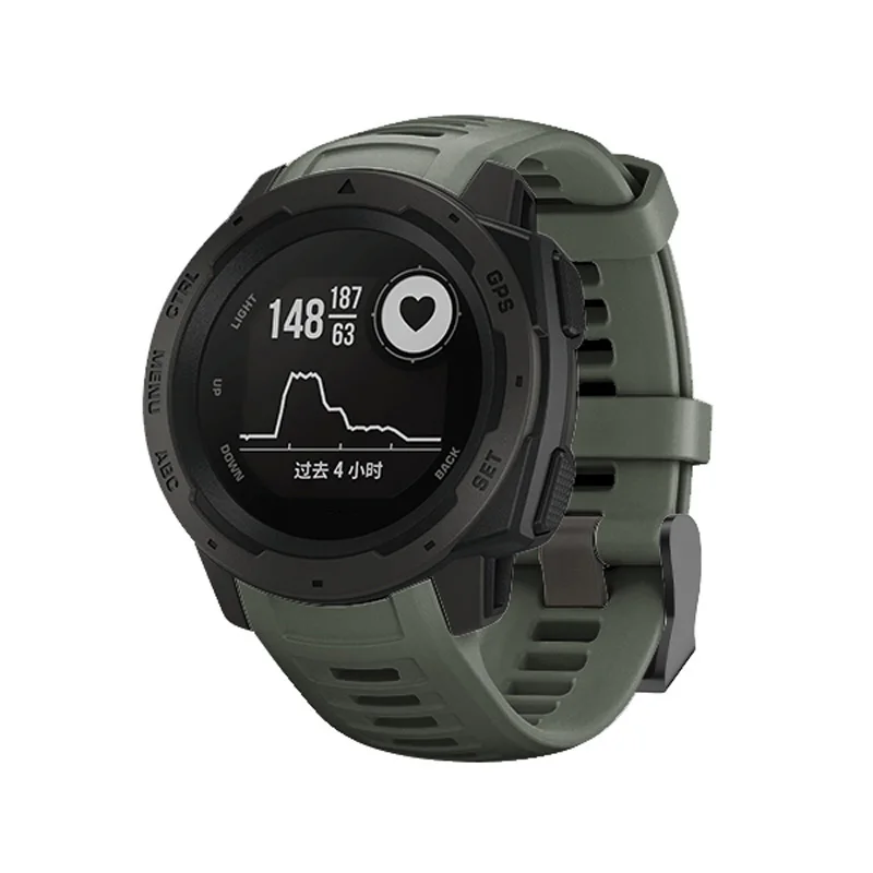 22 мм спортивные часы силиконовый ремешок для Garmin Instinct AIC88 - Цвет ремешка: dark green