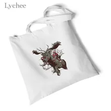 Lychee Harajuku, Женская Холщовая Сумка с принтом черепа, большая Экологичная складная сумка, сумка для покупок, оригинальная Дорожная сумка на плечо