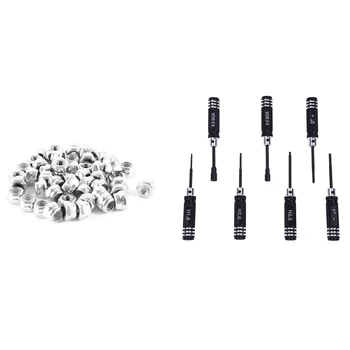 

1 set Hex Screwdriver Tool Kit for RC Car & 50 Pcs Stainless Steel 304Hc Hex Self-Locking Nut M2.5 A2-70