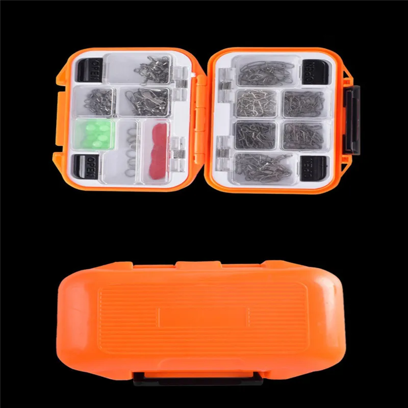 191pcs/lot Fishing Hooks Fishing Set Box Tackle Box Small Clear Plastic Waterproof Hook Lure Bait Box Fishing Accessories