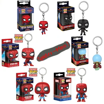 

Action Spider-Man Pocket Keychain Toys Mysterio Spider-Man MOvie hero Figure Model Keyring Pendant Collectible Gift Toys for Kid