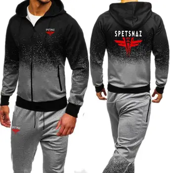 

Russian Spetsnaz Symbol Tracksuit For Men Set New Fashion Jacket Sportswear Men Hoody Spring Autumn Men Clothes Hoodies+Pants