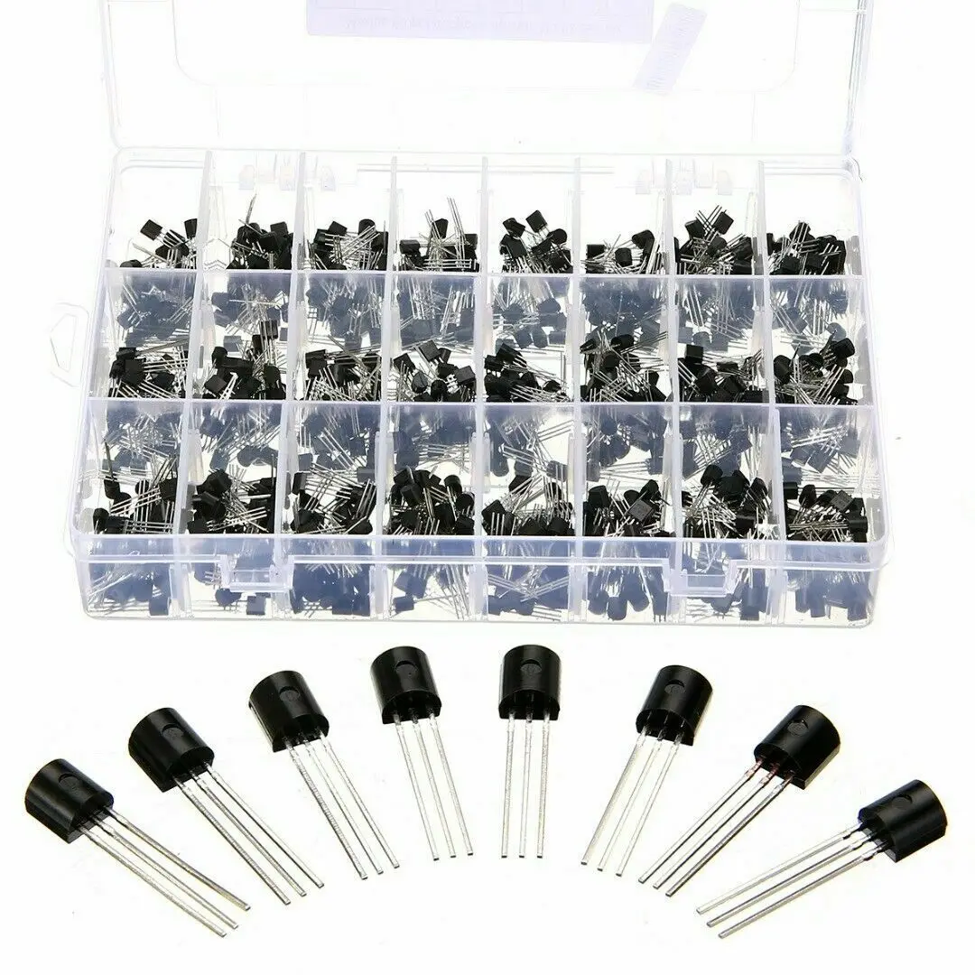 

840pcs/set 24Values Transistor Assortment Kit TO-92 BC327 BC337 BC547 transistor 2N2222 3904 3906 C945 PNP/NPN transistors pack