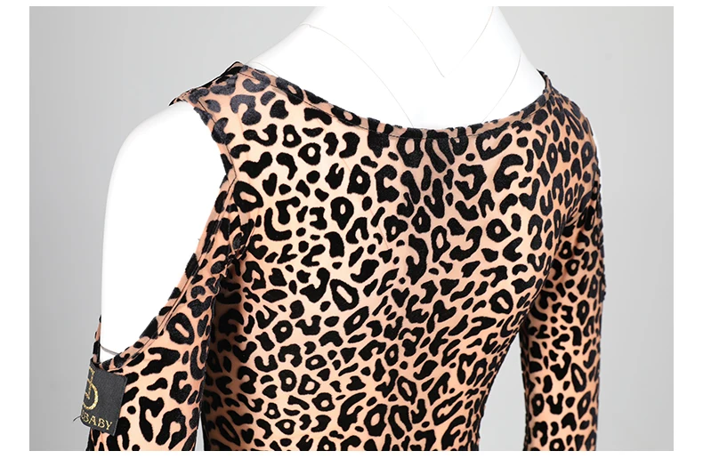 Sexy Latin Dress Women Leopard Print Cha Cha Tango Salsa Samba Rumba Ballroom Practice Dancing Wear Performance Clothes DC3013