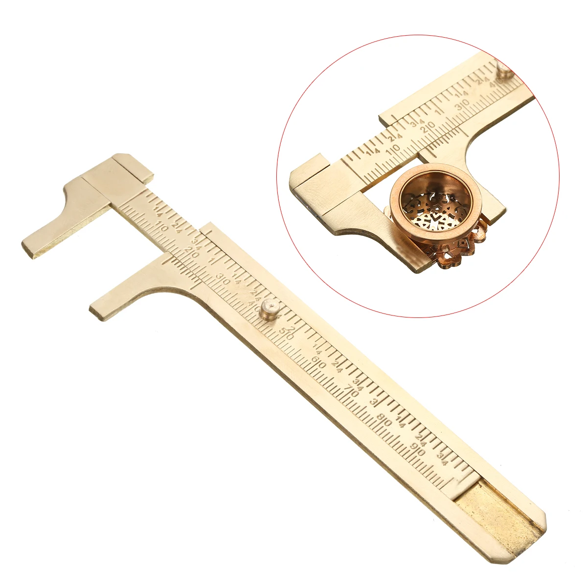 4 Inch Mini Brass Sliding Caliper Vernier Gauge Tool Measure Equipment Accessory 