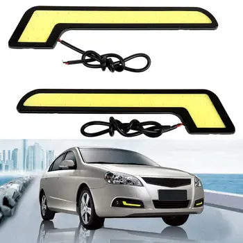 

1 Pair 7-Shape Ultra-thin Auto Car Fog Lamps COB LED DRL Daytime Running Lights Automobile маска камера заднего вида Accessories