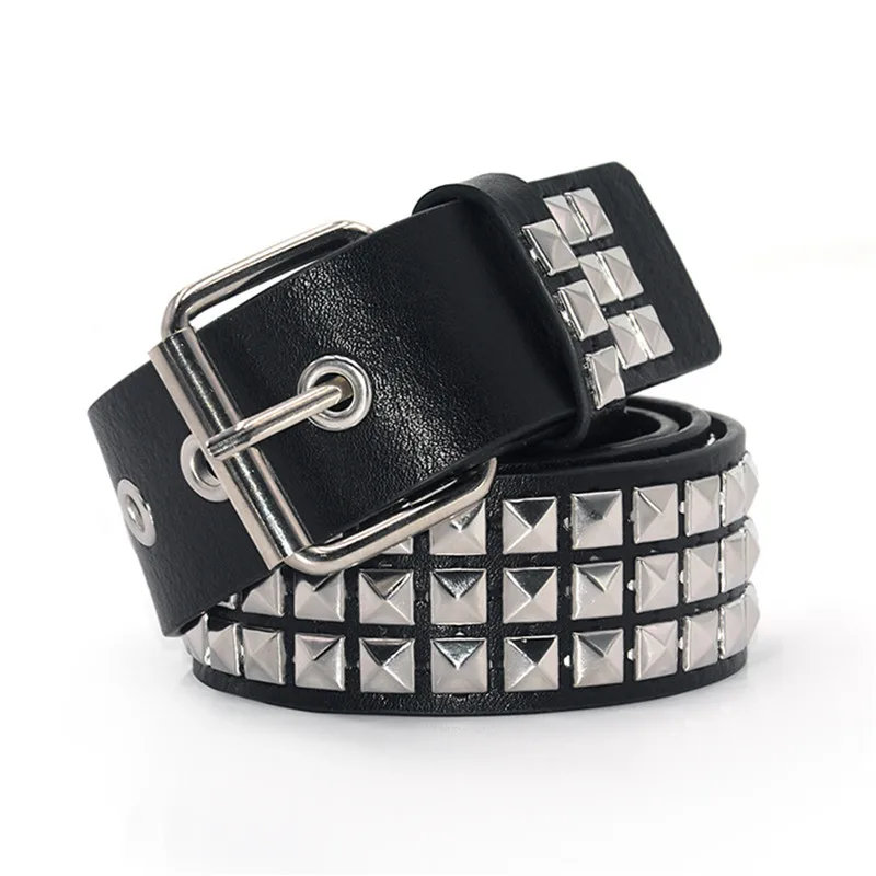 men's belts GAOKE Pyramid Fashion Rivet Belt Men&Women's Studded Belt Punk Rock With Pin Buckle Hardware Jeans Designer Female Waist Belts mens dress belts Belts