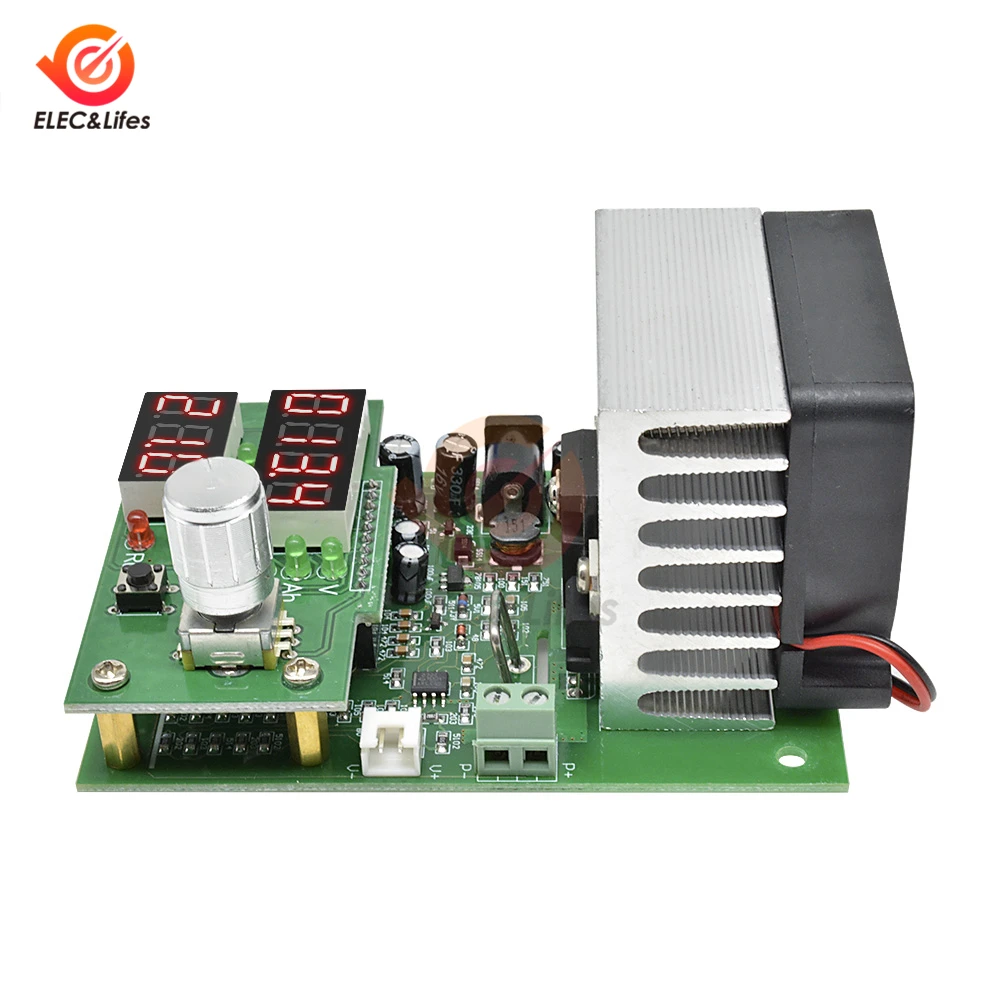 Beste 60W 30V 0 ~ 9.99A Constante Stroom Elektronische Belasting LCD Digitale Display Ontlading Batterij Capaciteit Meter Tester met koellichaam fan