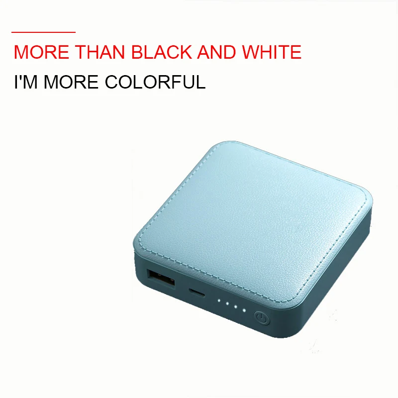 Leather Mini Cube Mobile Power Portable Mobile Phone Charging Power Supply 10000mAh Mobile Power Supply For Huawei IPhone Millet
