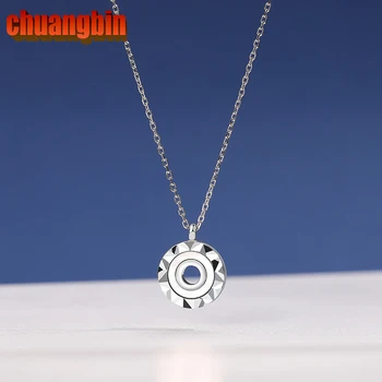

Boutique Jewelry S925 sterling silver new style zircon Circle rhombus necklace ladies korean necklace Fashion jewelry silverware