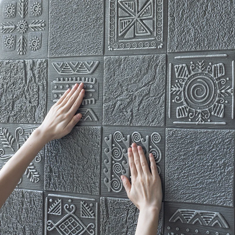 

3pcs Self adhesive 3D Imitation Brick Wall Stickers Bedroom Bedside decor TV Background Waterproof Simulation Stone wallpaper