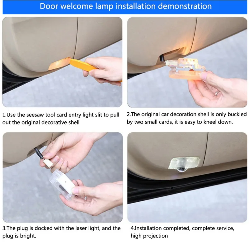 12 В светодиодный светильник логотип двери автомобиля свет-вверх логотип неразрушительная установка двери приветственные огни подходят для Nissan