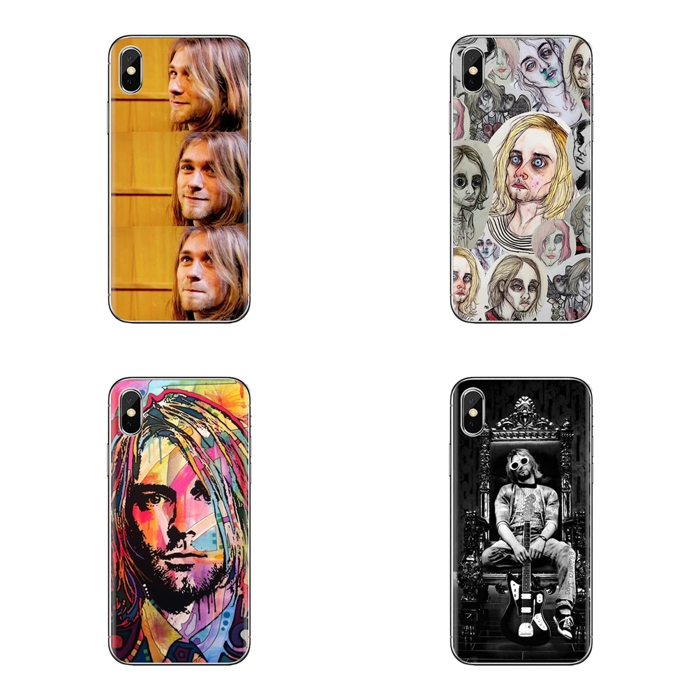 Transparent Soft Covers For Samsung Galaxy S3 S4 S5 Mini S6 S7 Edge S8 S9 S10 Plus Note 3 4 5 8 9 Kurt Cobain Nirvana Rock Bands |
