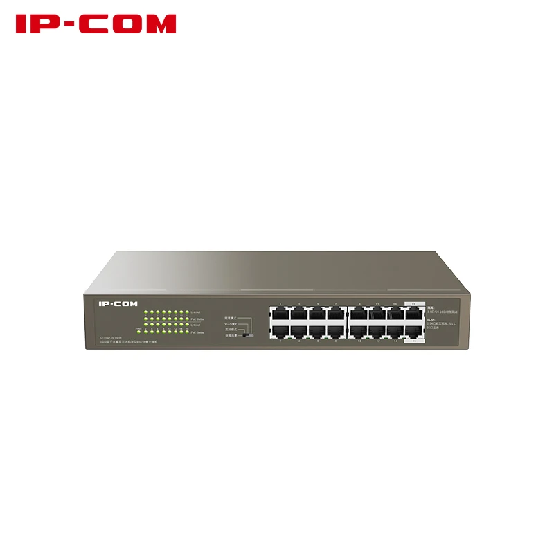 IPCOM G1116P 16 150W коммутатор питания через ethernet с POE Порты и разъёмы s мощность до IP