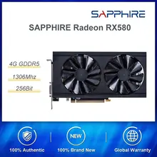 Видеокарта SAPPHIRE Radeon RX580 4G 256bit GDDR5 AMD для настольных ПК HDMI PCI-E для геймеров PUBG/GTA5 высокого класса по сравнению с RX570