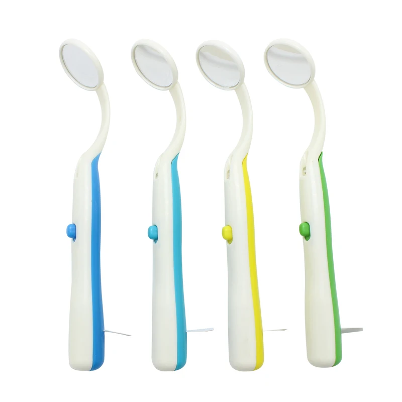 1 Pcs 4 Colors Oral Dental Teeth Checking Mirror With LED Light 23mm Bright Mouth Mirror Illuminated Tooth Care Accessories