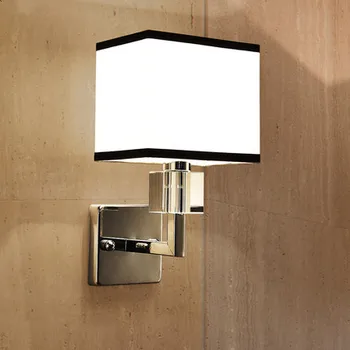

Modern Chrome Metal Led Wall Lamp Lustre Crystal Bedroom Led Wall Lights Fixtures Living Room Led Wall Light Fabric Wall Sconce