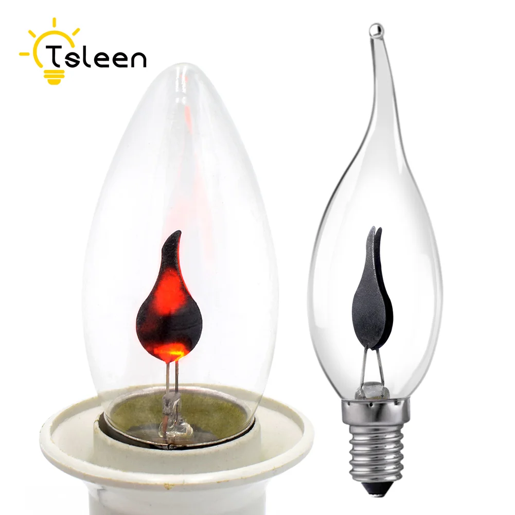

TSLEEN E27 E14 LED Lamp 220V Flame Effect Fire Light Edison Creative For Living Room Home Decoration Candle Flicker Flame Bulb