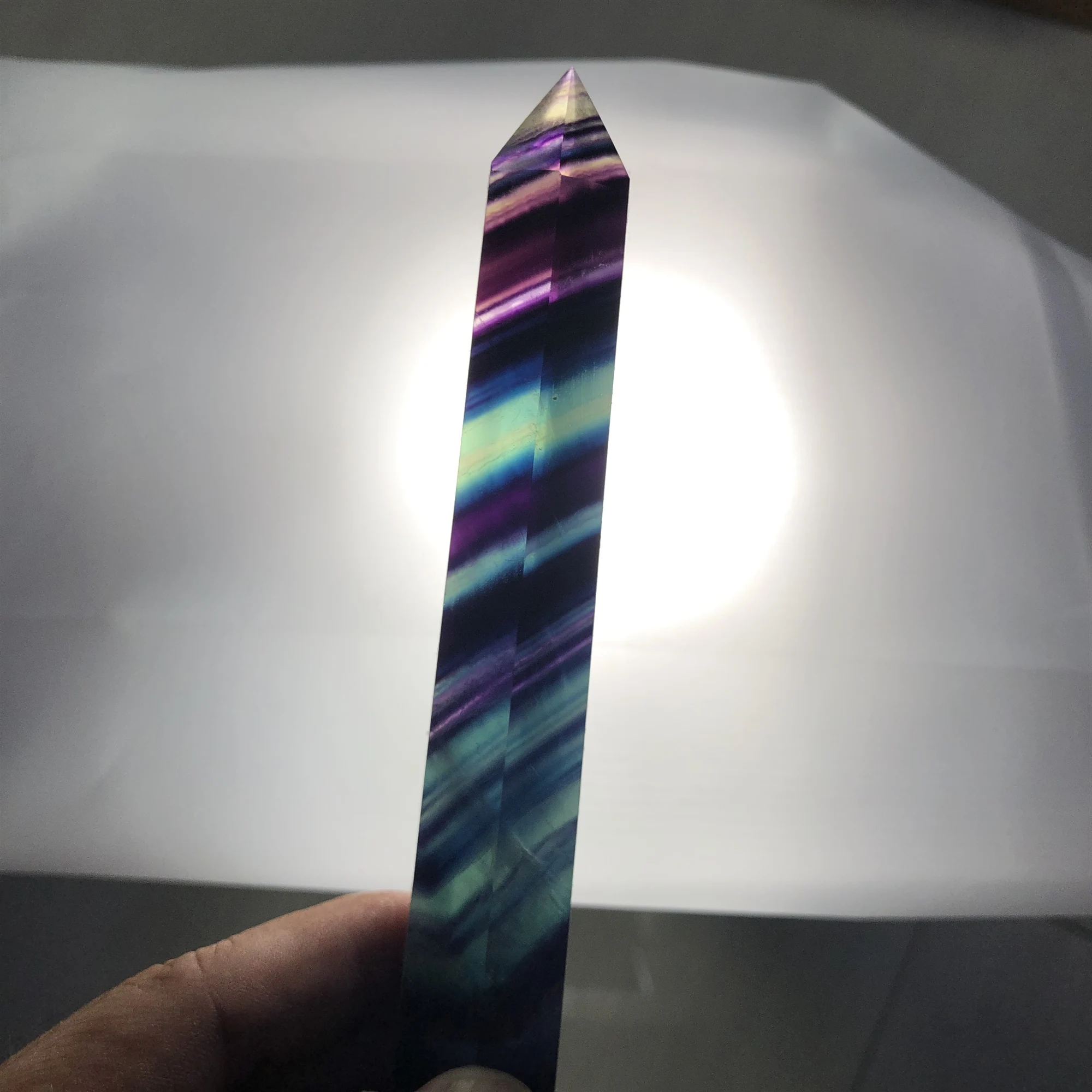 

natural fluorite dark color rainbow 130-200mm stone point fluorite magic wand tower crystal healing wicca