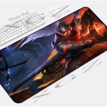 

XGZ Large Computer Desk Mat Beautiful Black Lock-edge Anime White Hair Armor Warrior Custom Mouse Pad Speed Natural Rubber Skid