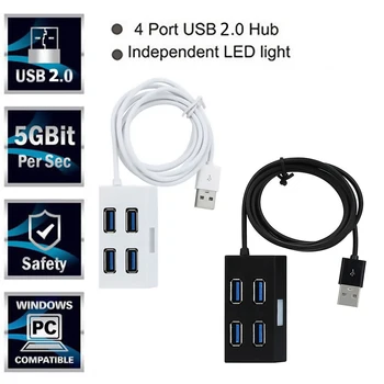 

Portable 4 Port Mini USB 2.0 HUB Splitter Adapter External USB Extension Converter Cable for PC Laptop Desktop