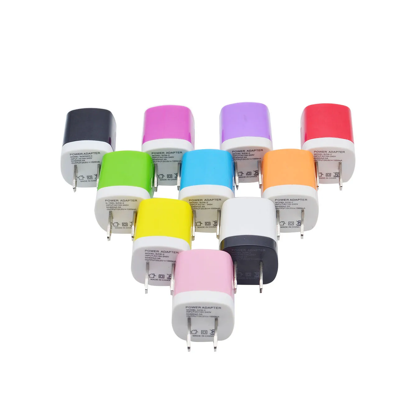 Colorful 5V 1A Mobile Phone Charger Charging Small Size for Iphone 8 Plus Samsung Galaxy S9+ Huawei Mate 20 X Usb Wall Charger