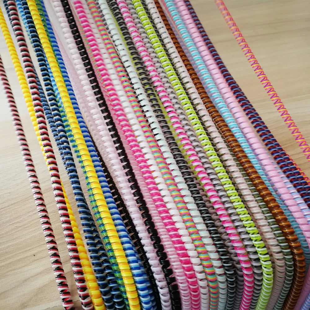 Противоударный пружинный защитный шнур для USB кабеля зарядки цветной телефонный