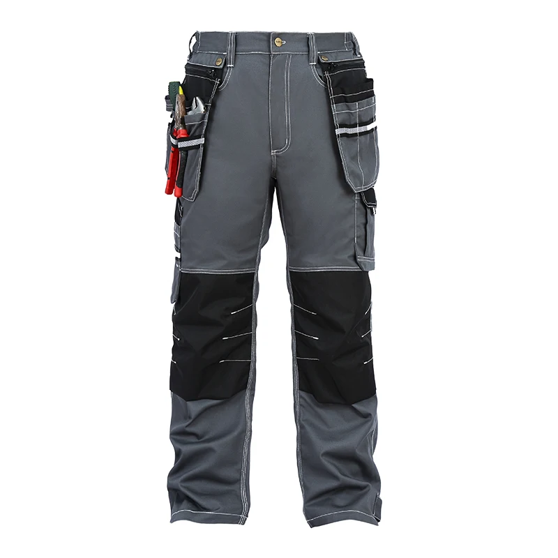 Мужские рабочие штаны, многофункциональные рабочие брюки с карманами и наколенниками, высококачественные износостойкие рабочие брюки-карго